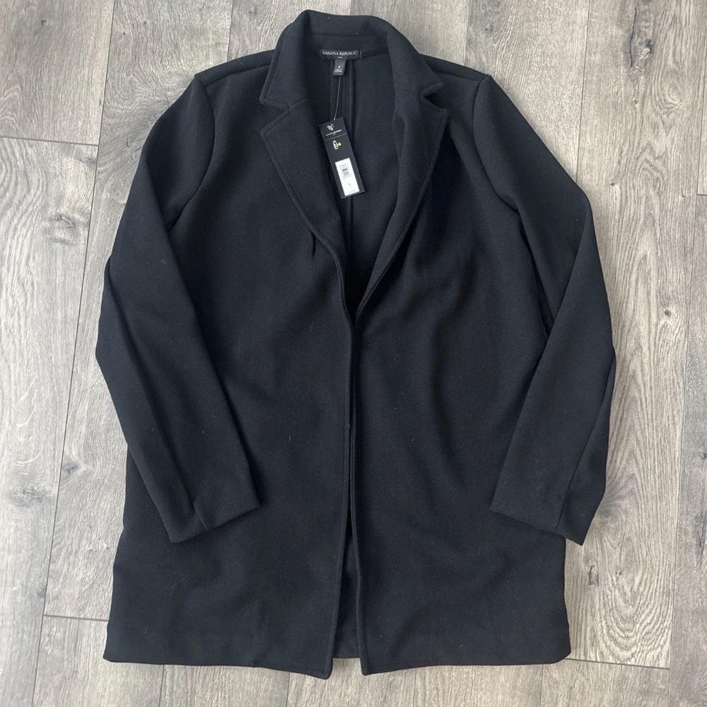 Banana Republic Cocoon Coatigan Black Small (6 7) NWT